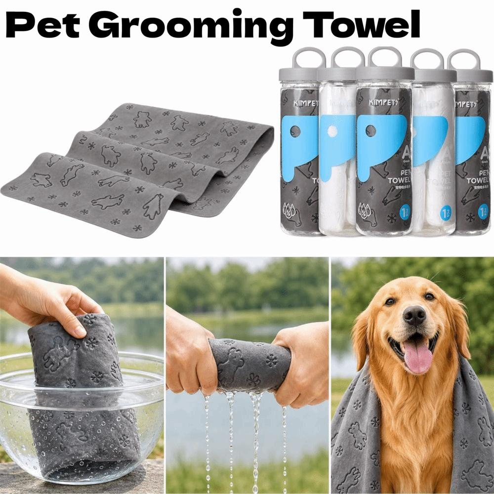 Synthetic Deerskin Absorbent Dog Towel 66x43cm Cat Bath Towel Pet Grooming Towel for Dogs and Cats