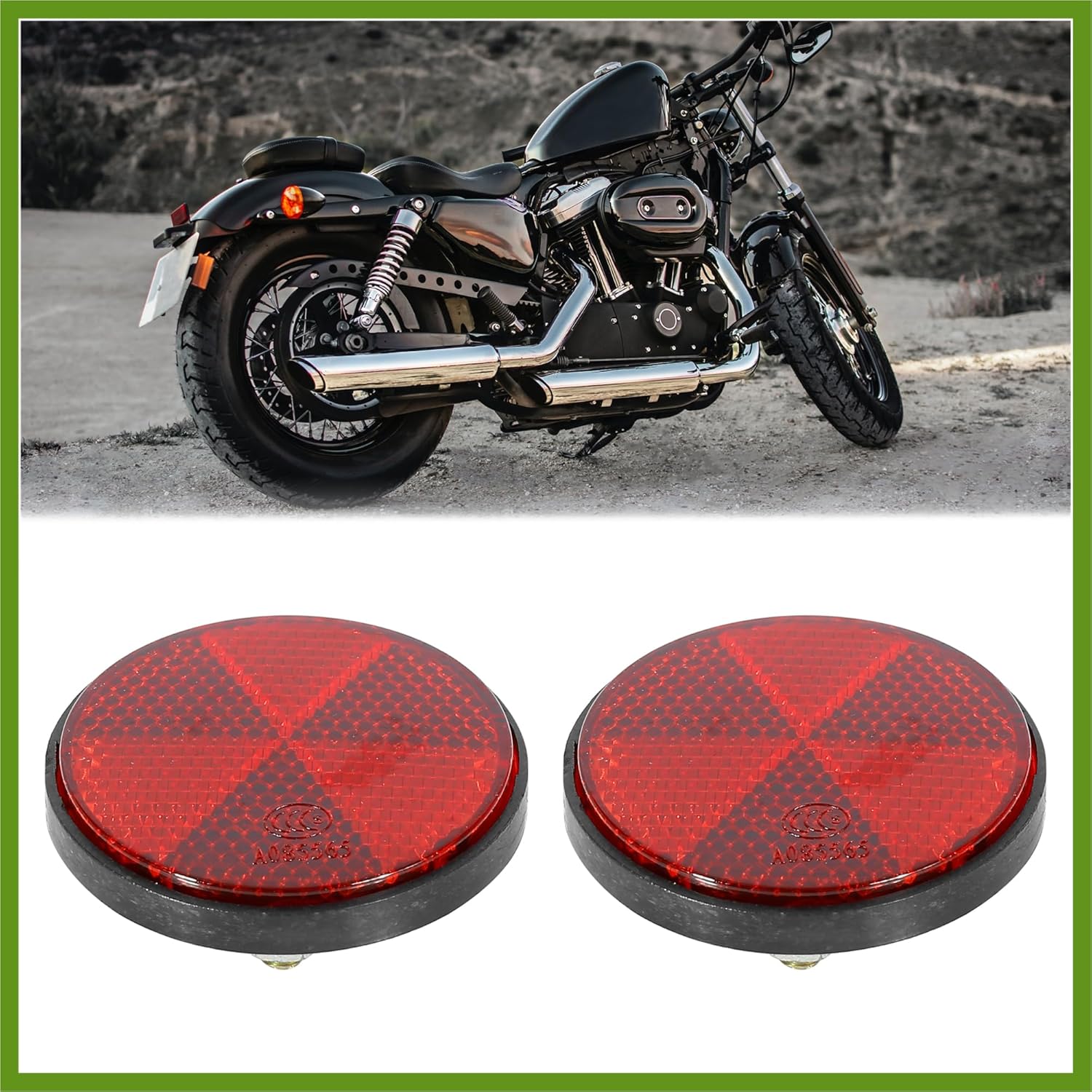 Pair M6x1.0 Red Plastic Universal Screw Mount Reflective Warning Reflector for Motorcycle Bike Vehicle Components