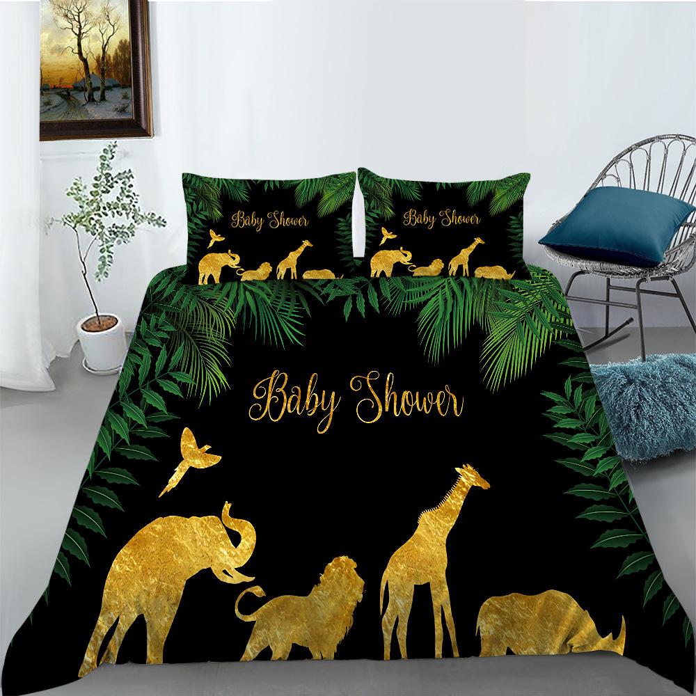 Cartoon Animal Series Bedding Three-Piece Polyester Dinosaur Digital Printing