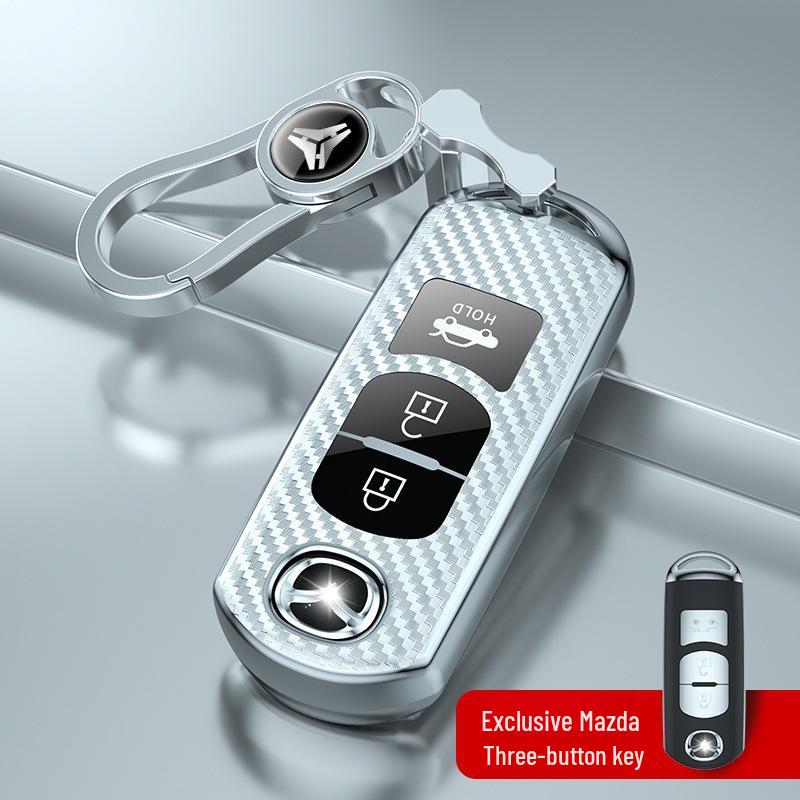 Mazda Key Cover: Carbon Fiber Pattern for Axela, Atenza, CX4, CX5, CX30