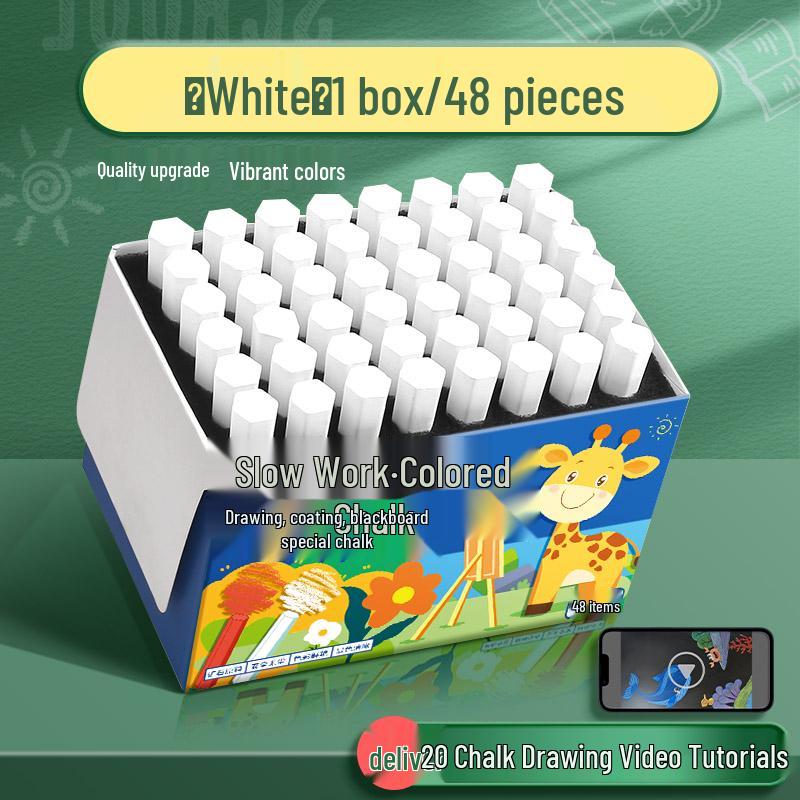 Vivid Dustless Multi-color Chalk for Children and Teachers - Keeps Hands Clean