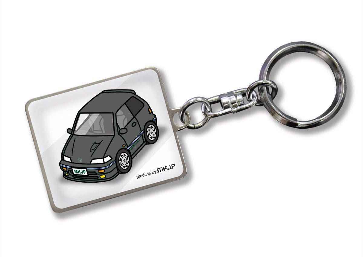 

Custom Keychain Honda Civic EF White Car Black [MKJP] Base Color