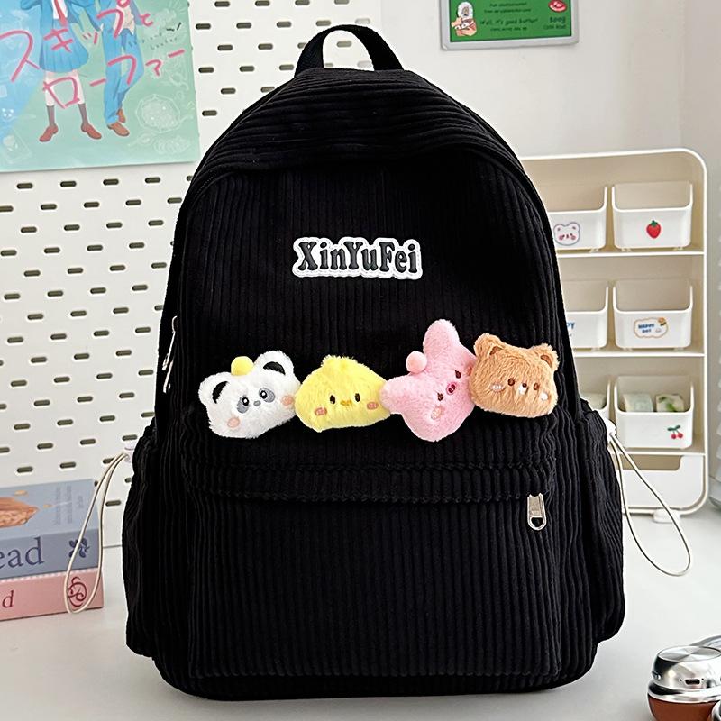 

School bag new high-value retro fresh striped backpack junior high school students light travel large capacity backpack