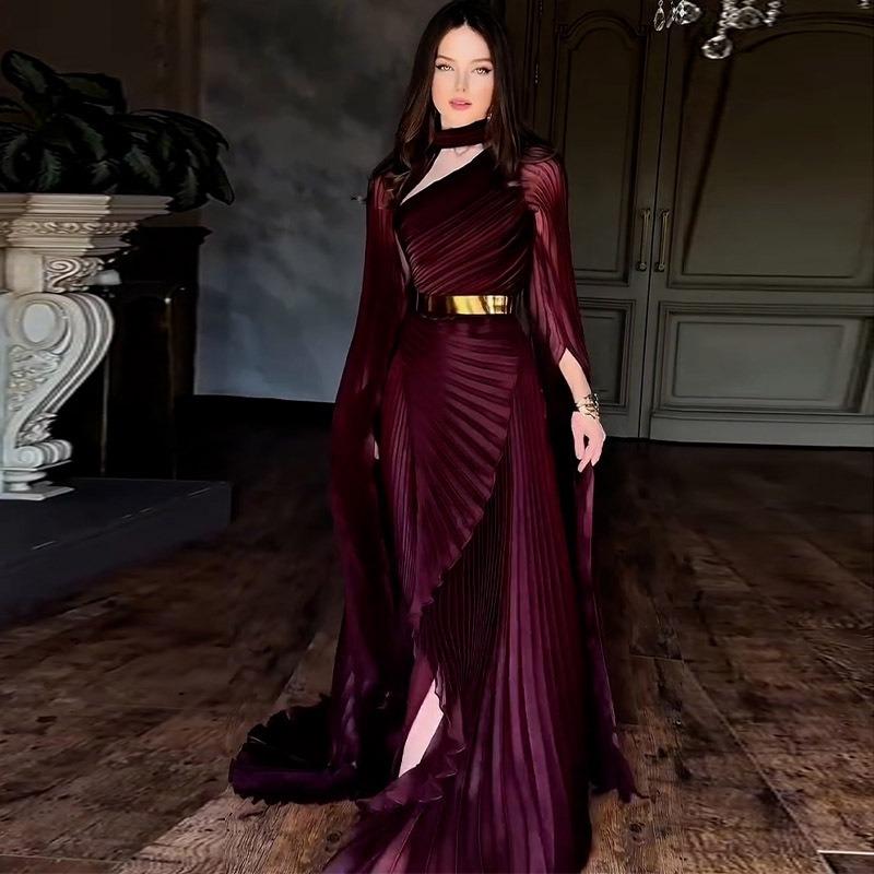Im Sommer Europa und die Vereinigten Staaten neues langes Schal-Temperament-Kleid Rockgürtel-Kleid