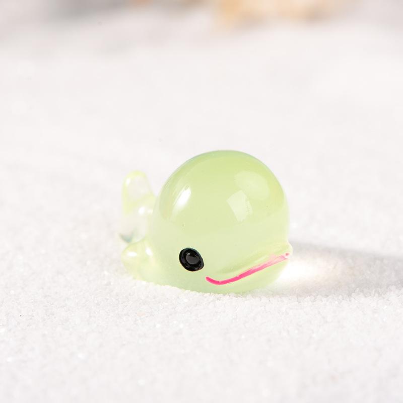 Glow-in-the-dark Dolphin Resin Decoration Cartoon Cute Light Little Dolphin Micro Landscape Fish Tank Diy Decorative Materials Accessories