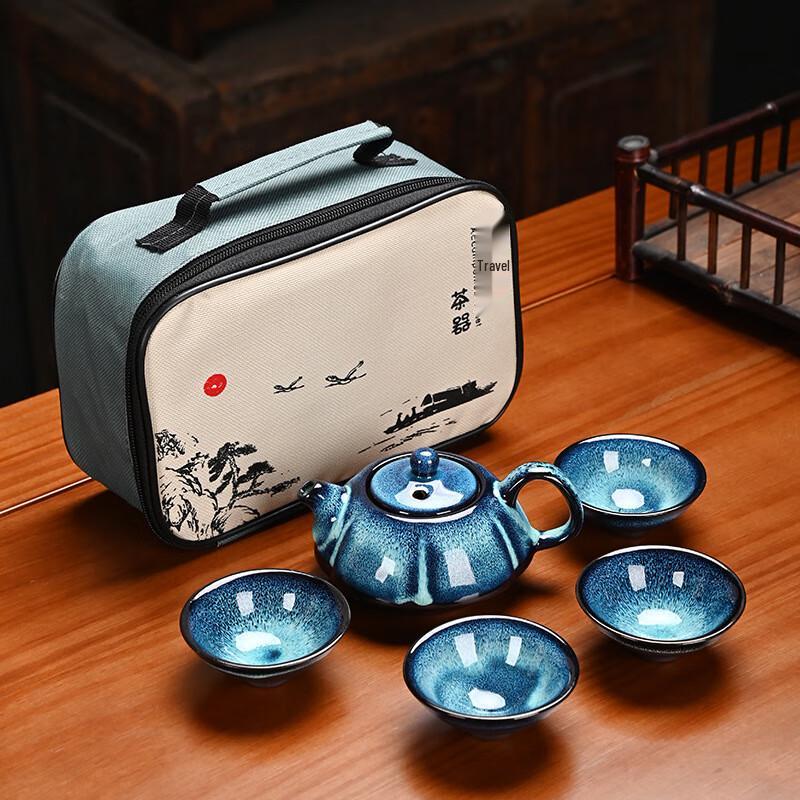 Starry Glaze Portable Travel Tea Set