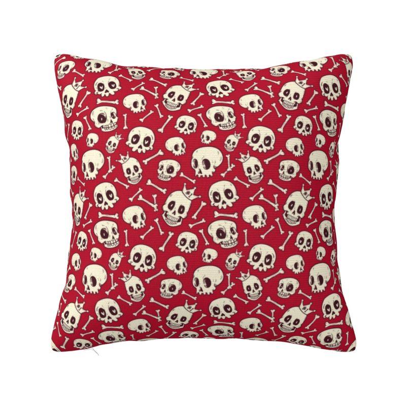 Custom Horror Skeleton Gothic Death Skull Cushion Covers 45x45cm Throw Pillow Case for Car Pillowcase Living Room Decoration