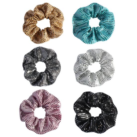 Corda per Capelli Paillettes Lucide Rete Vuota Elastico per Capelli Senza Danni Alta Elasticità Porta Coda di Cavallo Accessorio Quotidiano per Capelli