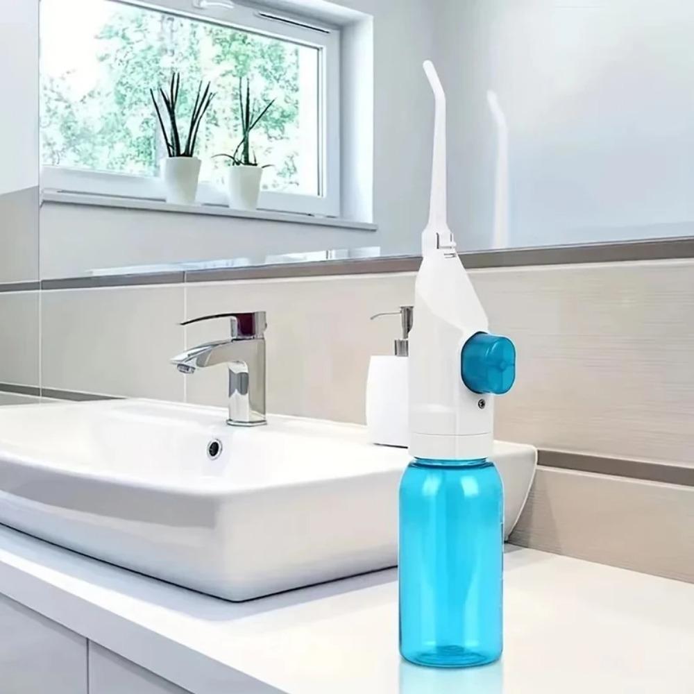 HOMZY Household High Pressure Oral Irrigator Portable Teeth Clean Water Dental Floss Manual High Pressure Water Toothpick