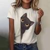 Summer Round Neck 3D Animal Cat Print Top Fashionable Casual Short Sleeved Women's T-shirts