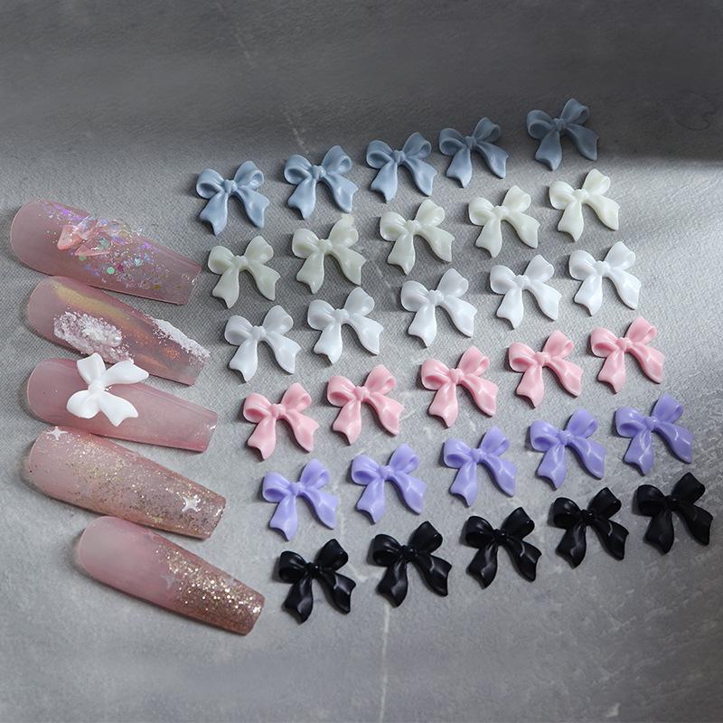 6-grid Box Ribbon Bow Nail Accessories Resin Bow Accessories DIY Nail Products