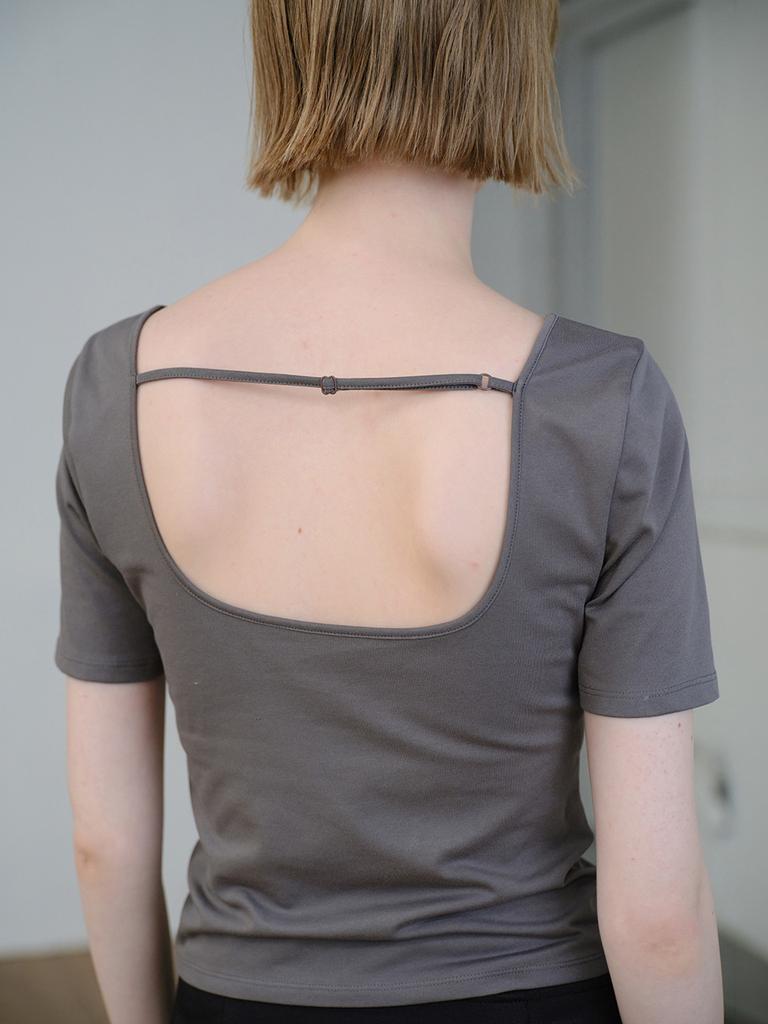 Leibeu Square-Neck Back Strap Top Vw6Me532_3Color