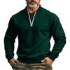 Men's Solid Color Half-Zip Sweatshirt Men's Sports Large Size Casual Sweatshirt
