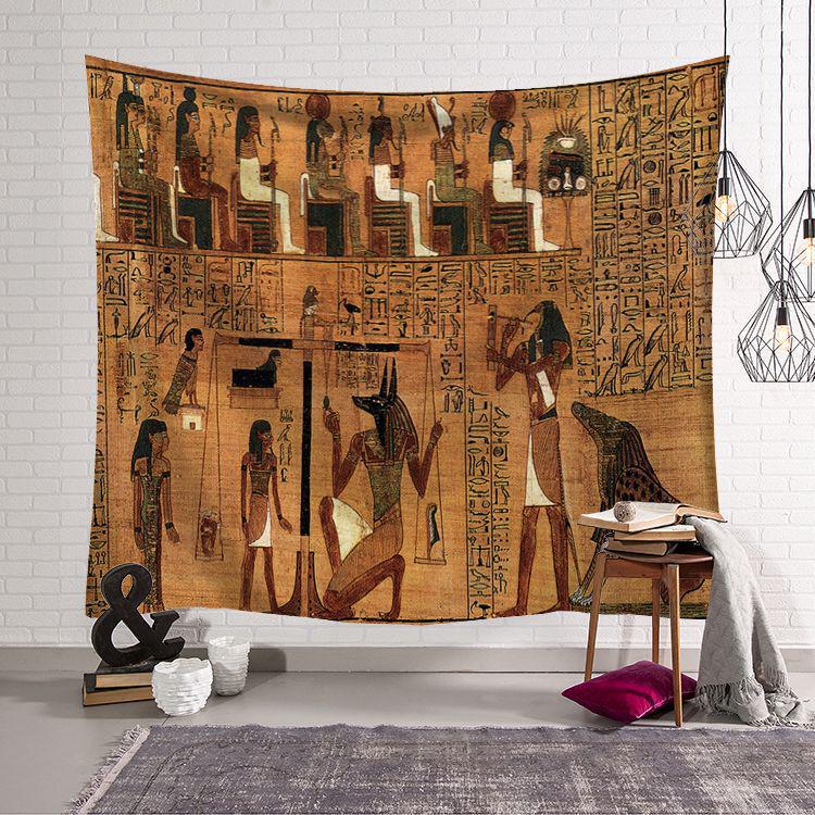 Yellow Ancient Egypt Hanging Old Culture Printed Hippie Egyptian Tapestries Wall Cloth Home Decor Vintage Tapestry