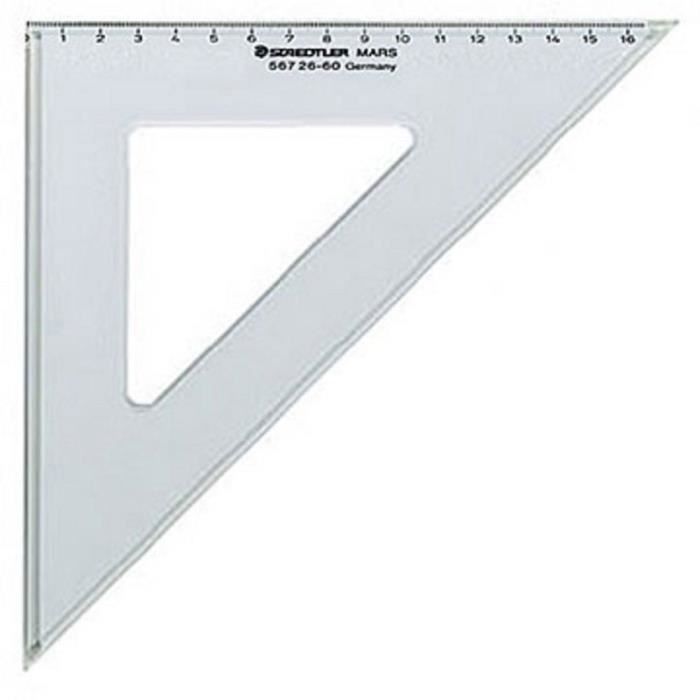Équerre - Mars® - 567 - 25 cm - Angle 45°/45° - Vendu à l'unité