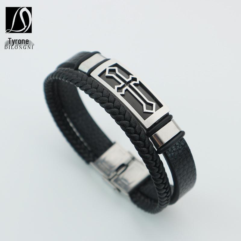 Unisex Titanium Steel Medical Symbol Bracelet - Engravable Fashion Jewelry