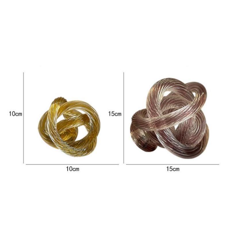 Kreatywne Szklane Kule Geometryczny Węzeł Przezroczyste Szklane Rękodzieło Ozdoby z Kulk Wełnianych Akcesoria do Dekoracji Domu