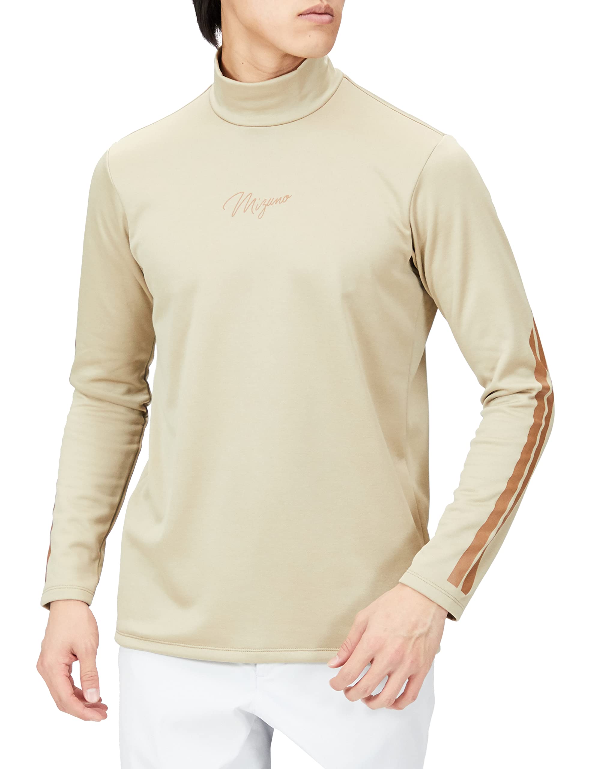 

Mizuno Breath Thermo Golf Long Sleeve Light Size 2XL Wear, High-Neck Shirt, Moisture-Wicking, Heat-Generating, Stretch, Men s, Mocha, (E2MA2503)