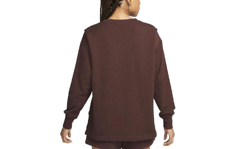Nike Sweatshirts Women's Dark Brown Crew Neck Moderate Regular DV7802-227