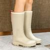 Fashion high rain boots women's waterproof shoes women's non-slip car wash rain shoes kitchen work shoes rubber shoes