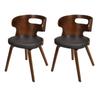 Day and Night - Day and Night Dining Chairs 2 Units Brown Synthetic Leather