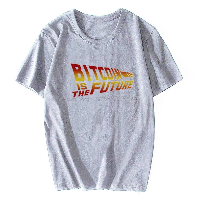 Cool Bitcoin Ist Die Zukunft T-Shirt Herren O-Ausschnitt Kurzarm BTC Krypto-Währung Blockchain T-Shirt Tops Baumwolle Streetwear T-Shirt