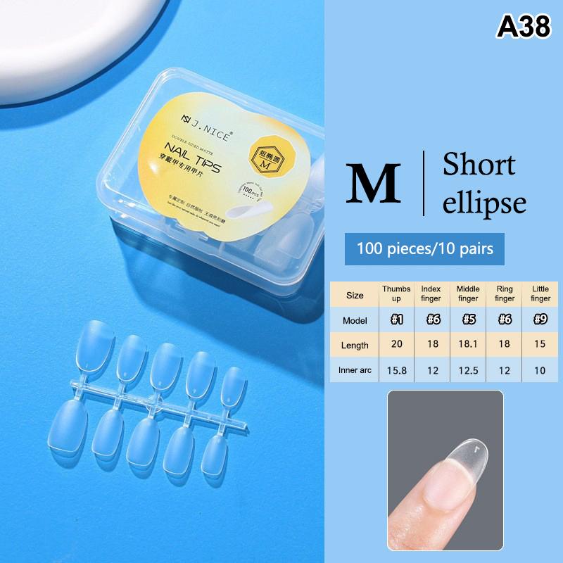 100 Pièces Embouts d'Ongles Amande Couvrance Totale Mat Gel Souple Faux Ongles Pour Salon de Manucure DIY Manucure Maison Création d'Art pour Ongles