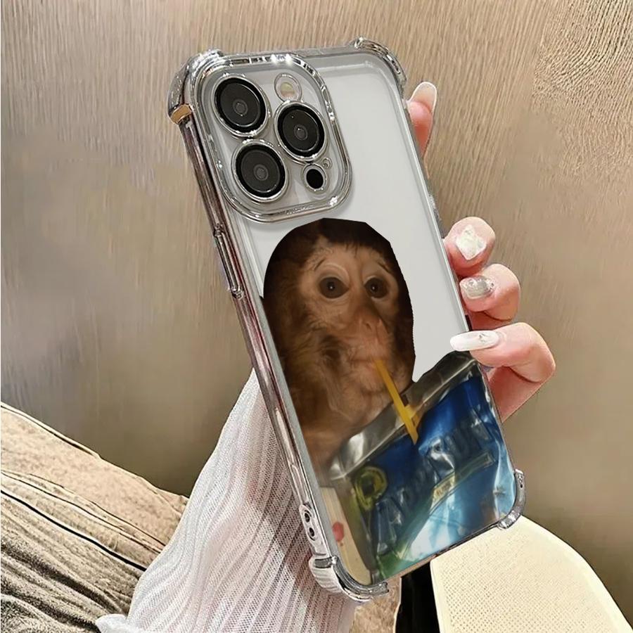 

Чехол для телефона Apple iPhone 17 Pro Max 12 Plus Air 16 17 13 11 XS XR 15 14 с принтом Обезьяний напиток Funda iPhone 13 Pro