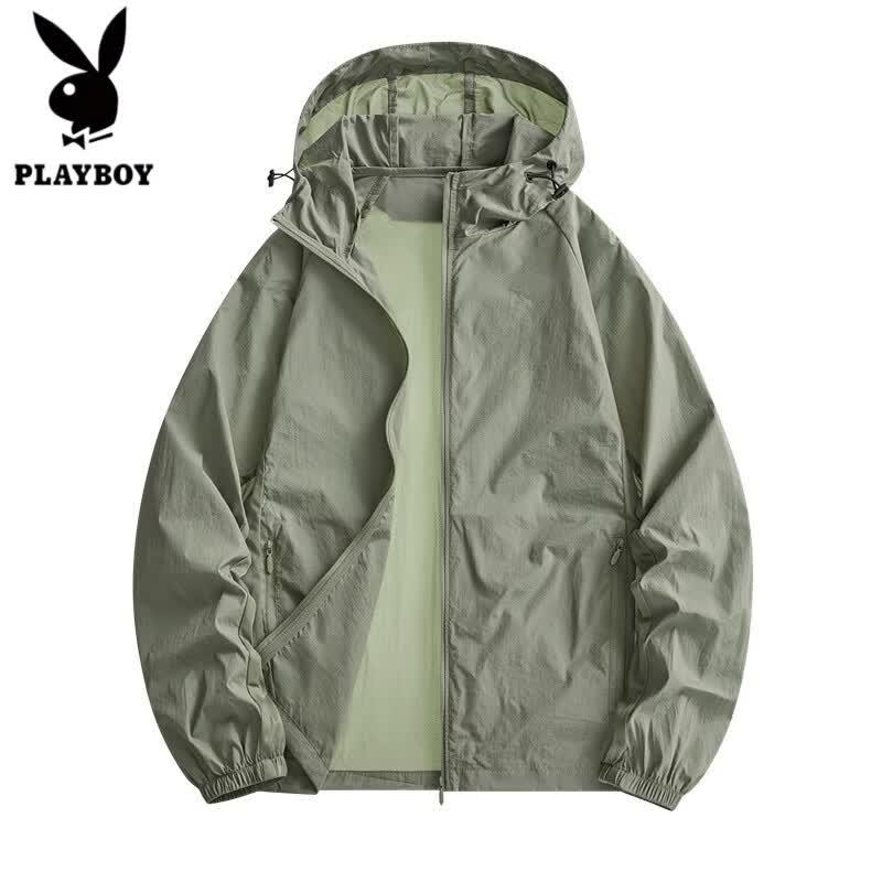 Playboy Men s UPF70+ Ice Silk Hooded Sun Protection Jacket 4XL