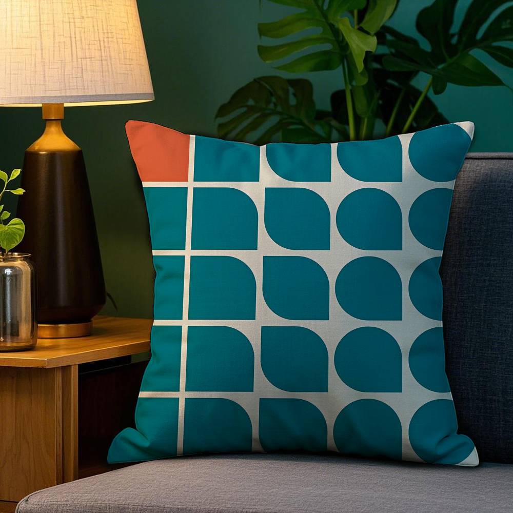 Abstract B-Bauhaus Geometry Pillow Case Plush Fabric Soft Double Sided Print Sofa Cushion Cover Throw Pillow Covers