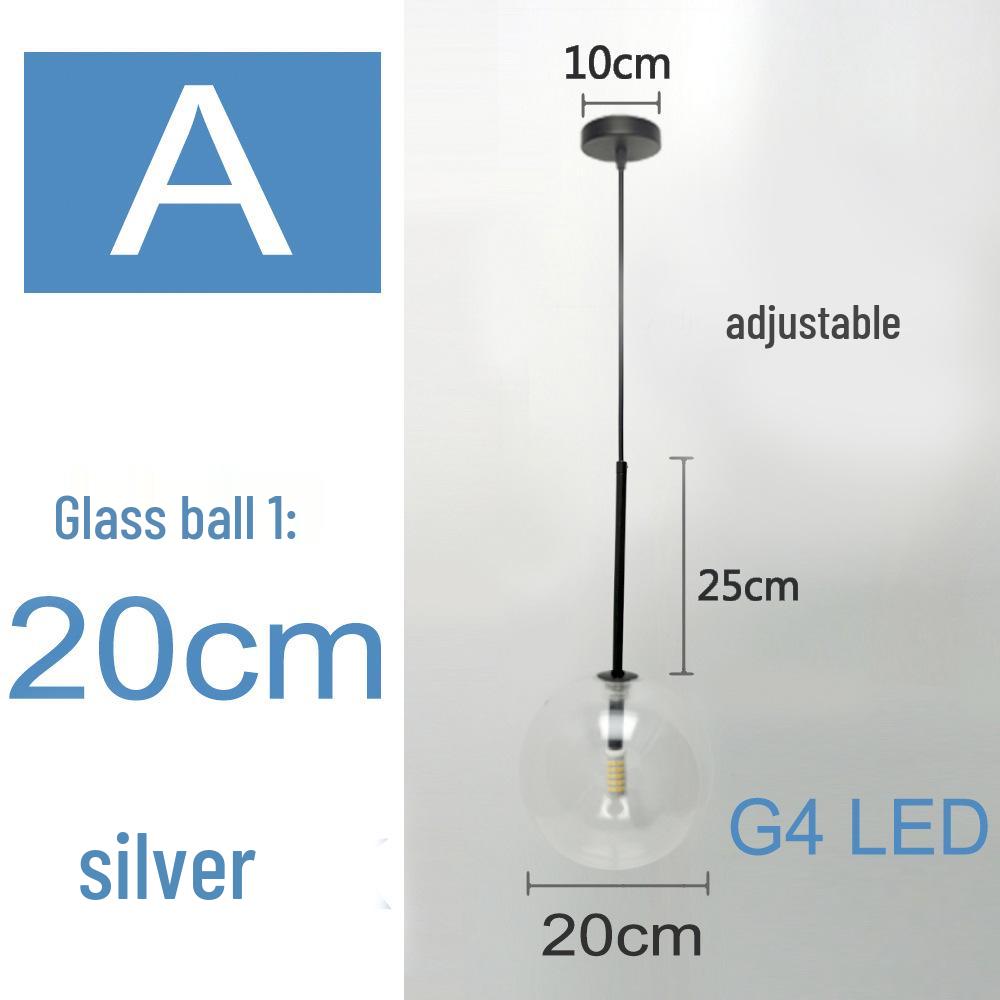 

Скандинавский минималистичный подвесной светильник с прозрачным стеклянным шаром для спальни или бара Neutral Light
