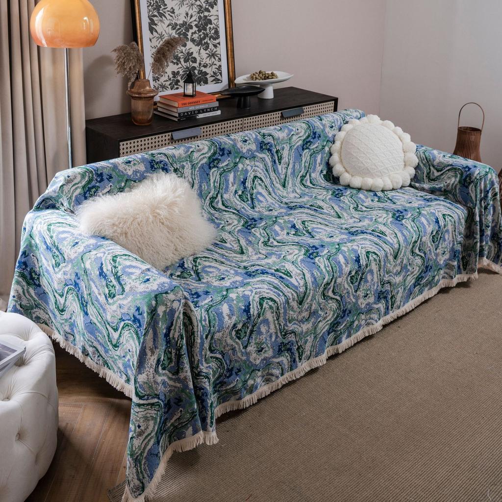 Sofa Towel American Rural Anti-hair Grab Flower Jacquard Thick Retro Sofa Cover