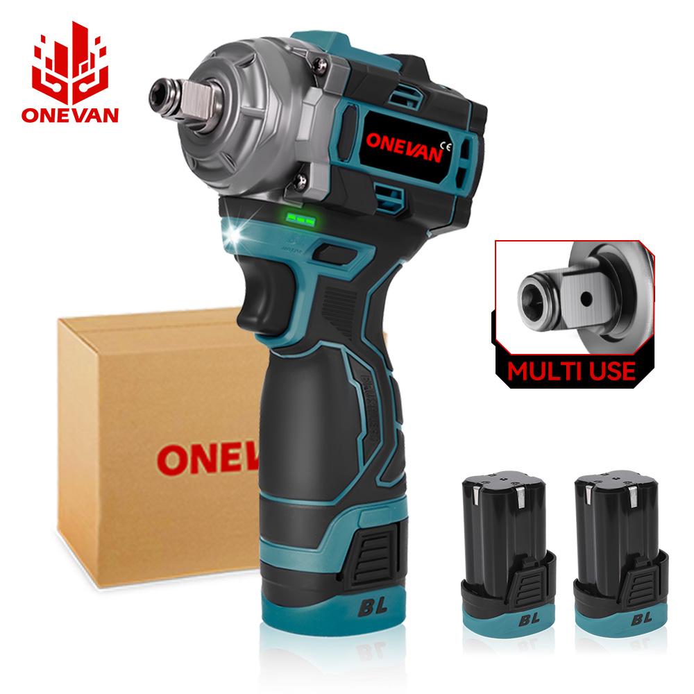 ONEVAN 500N.M Brushless Electric Impact Wrench 1/2inch Cordless 3-in-1 Wrench Screwdriver Drill Lithium-Ion Battery Power Tool