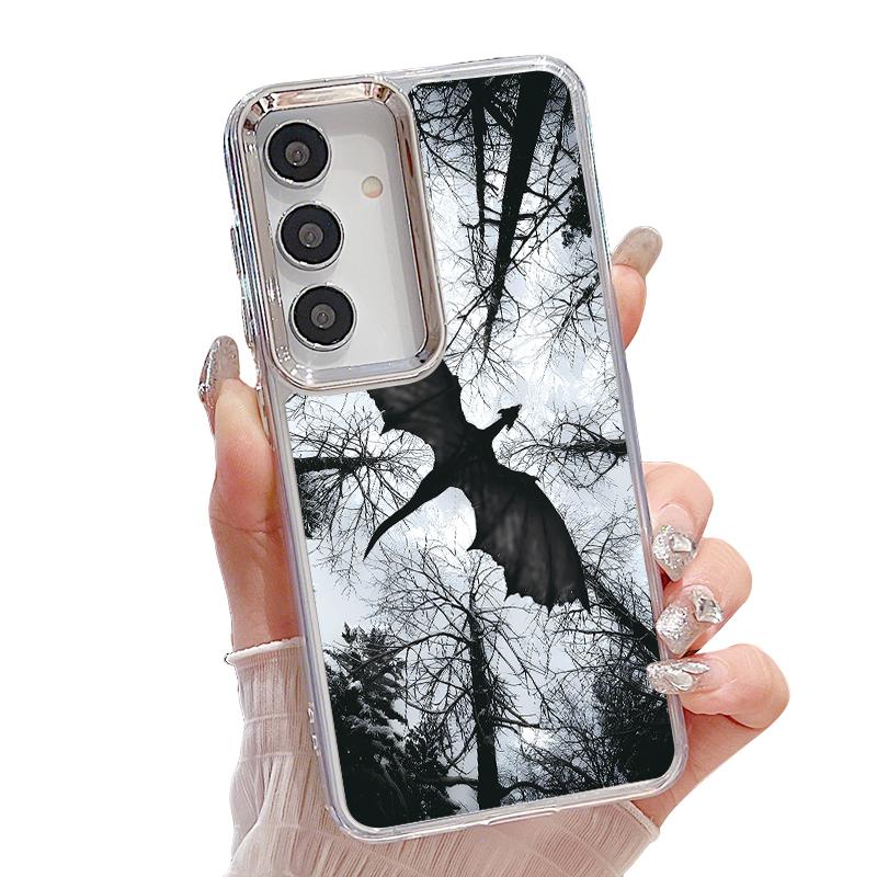Anime Beach Scenery Case For Samsung S26 S25 Ultra S24 Plus S23 S22 S21 FE A54 A55 A16 A36 A56 A17 A37 A57 5G Plating Lens Clear Soft Cover
