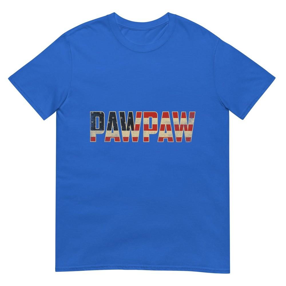 Pawpaw Bold Patriotic American Flag Fathers Day Pawpaw Tshirt