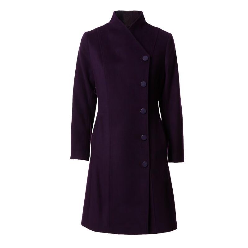 Anlom Women's Stand-Collar Mid-Length Wool Coat