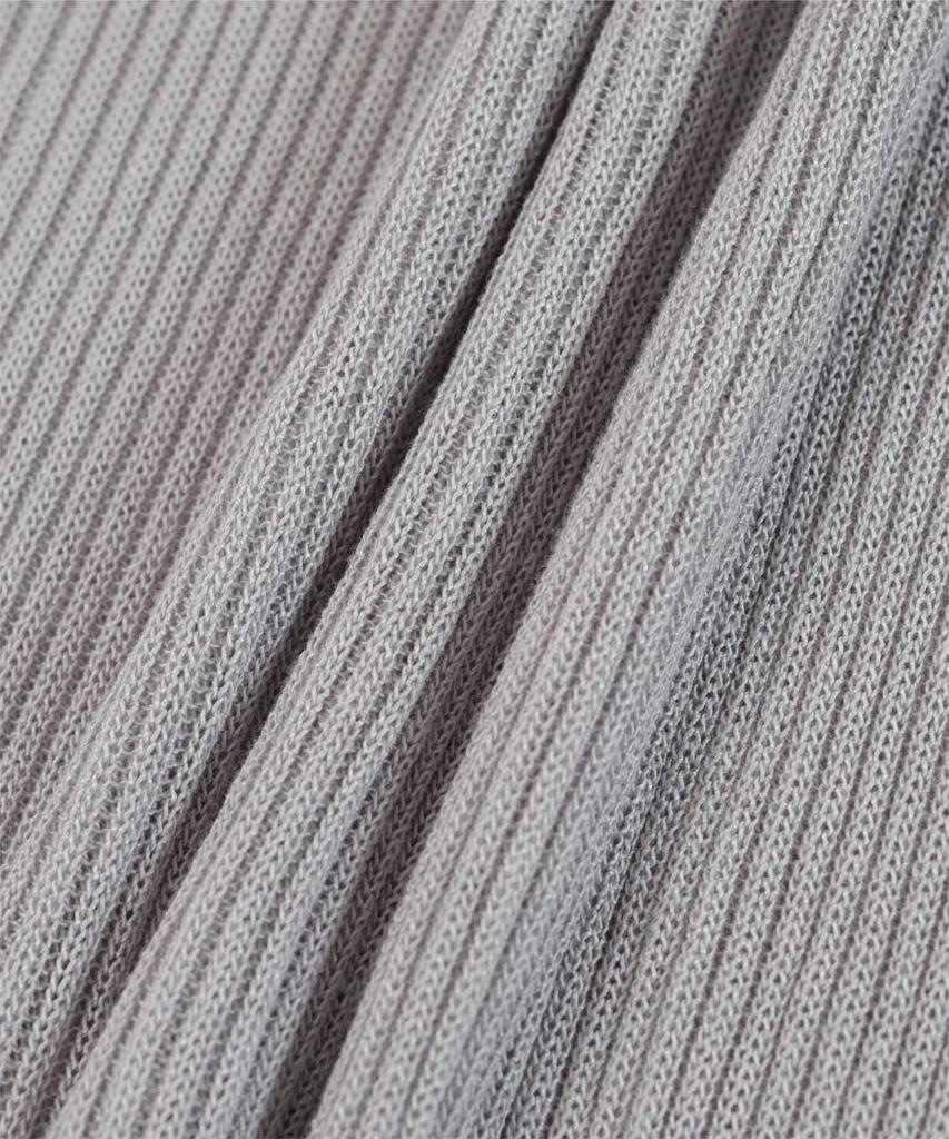 Yours High Neck Ribbed Sheer Knit BEXP4179 L Light Gray Women's