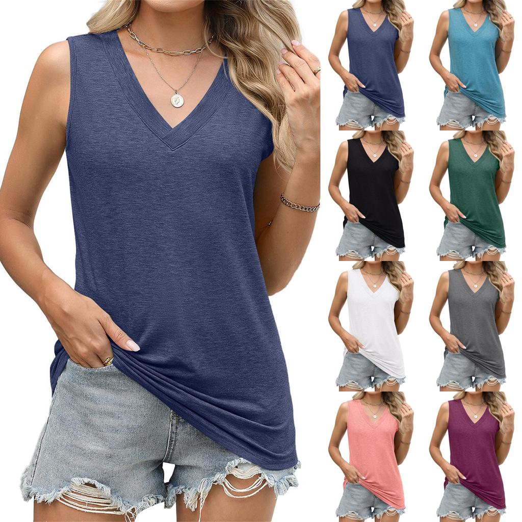 Women's V-Neck Loose Sleeveless Casual Cami Top