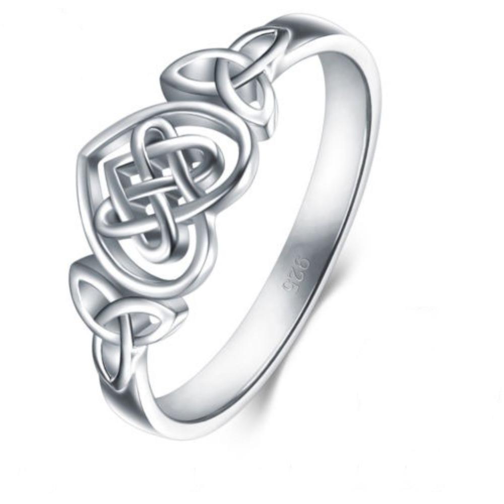 

925 Silver Plated Love Heart Ring for Women Elegant Wish Knot Engagement Wedding Band Jewelry Gift No. 10 платиновий