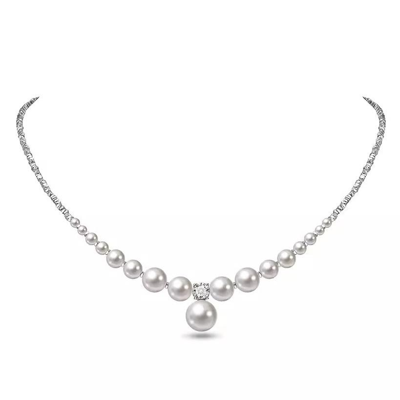 Легкая роскошь жемчужное ожерелье женское взрыв сломанное серебро цепочка на ключицу легкая роскошь шейная цепочка