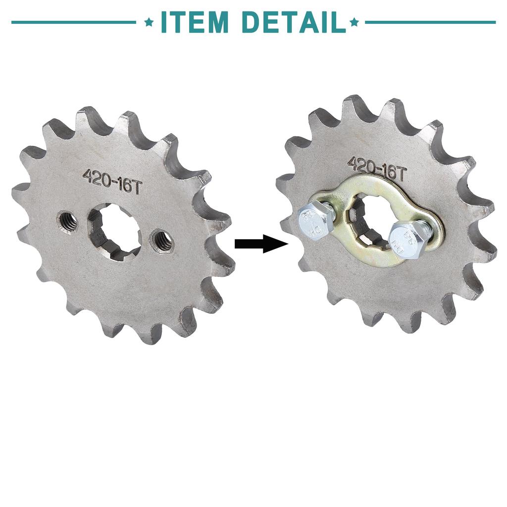ACROPIX Universal 420 16T 17mm Motorcycle Front Engine Sprocket -