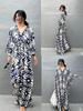 Cotton Drawstring Holiday Beach Dress Women's Sunscreen Loose Large Size Long Dress Bikini Overcoat