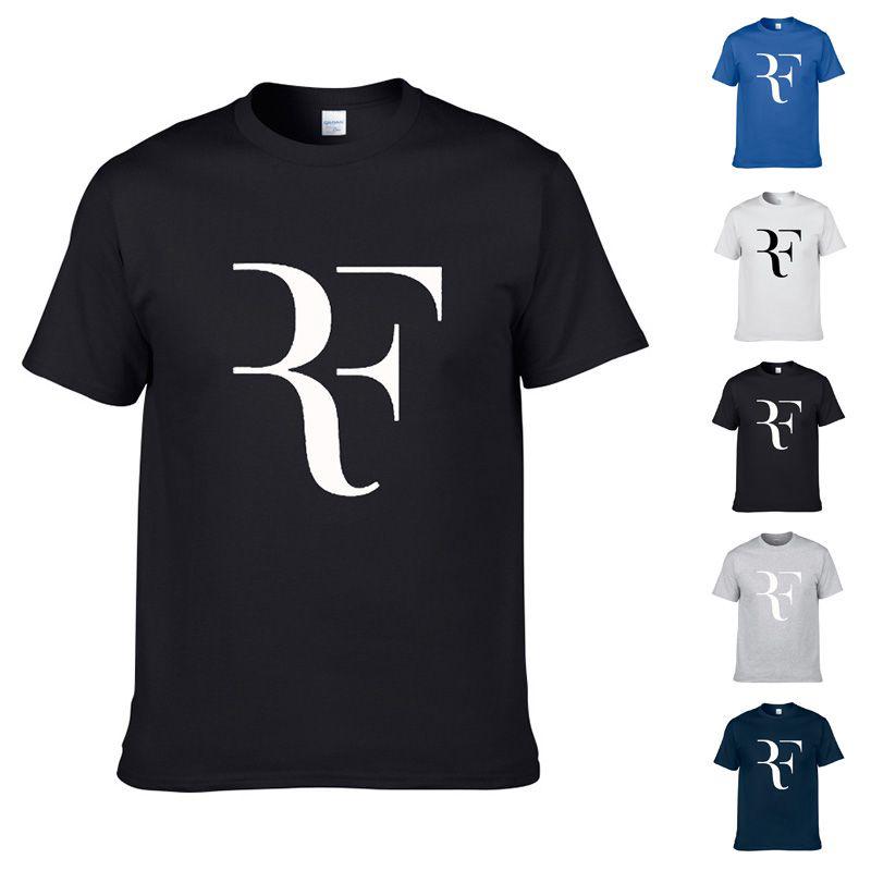 T-shirt Roger Federer Uomo Camicia Moda Cotone Estate Classica Stampata Top