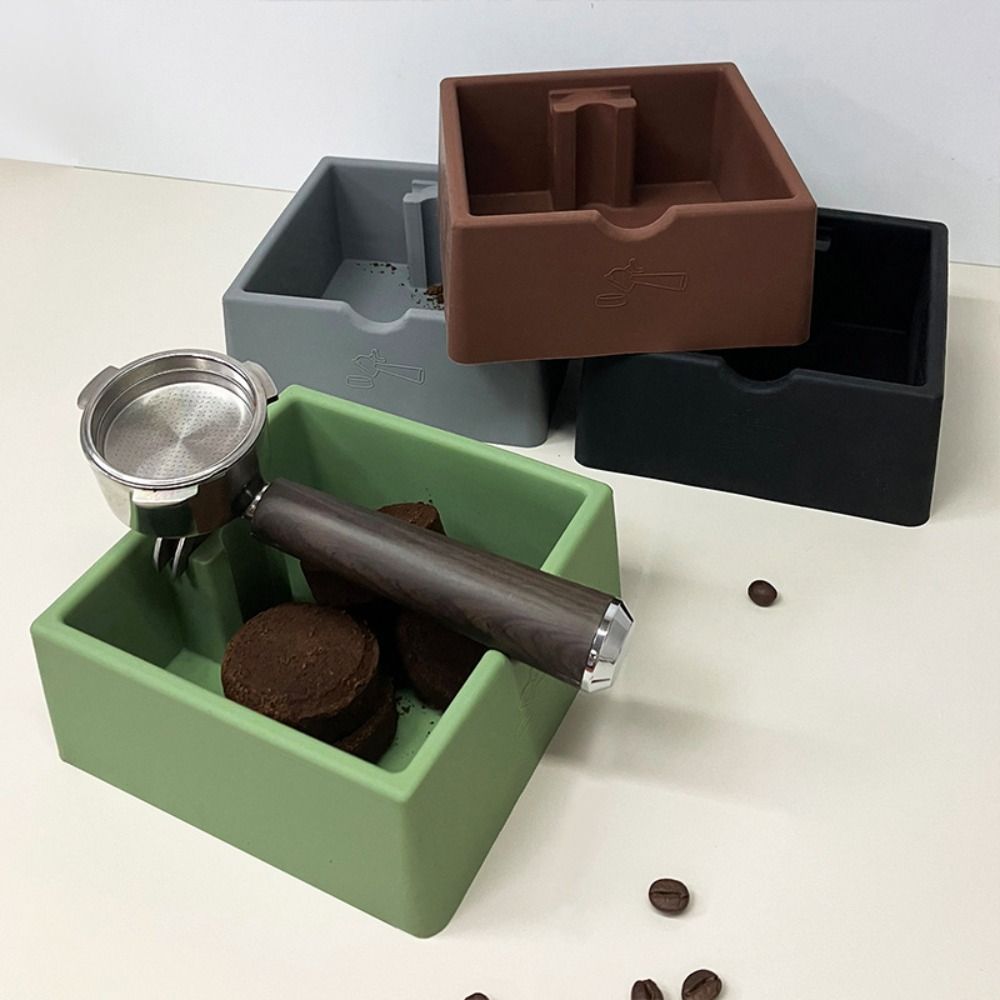 Silicone Espresso Knock Box Non-Slip Base Coffee Puck Box Coffee Grounds Bin  Espresso Accessories