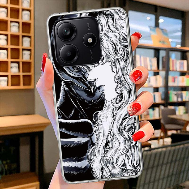 Black White G-Guts B-Berserks Phone Case For Xiaomi Redmi Note 15 14 13 12 11 10 Pro Plus 14S 12S 11S 11T 11E 10S Soft Fundas Sh