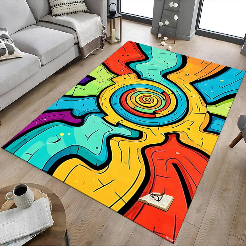 1PC Spiral Pattern Extra Large Non Slip Floor carpet, Office, family, Studio Large Area Rug Indoor Rugs, Bold Statement Piece