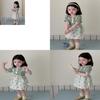 Stylish Korean Toddler Girls Summer Outfit Soft Cotton Short Sleeve T-shirt And Skirt Set