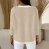 Women's Fashionable Solid Color Long Sleeved Button V-neck Casual Commuting Knitted Jacket