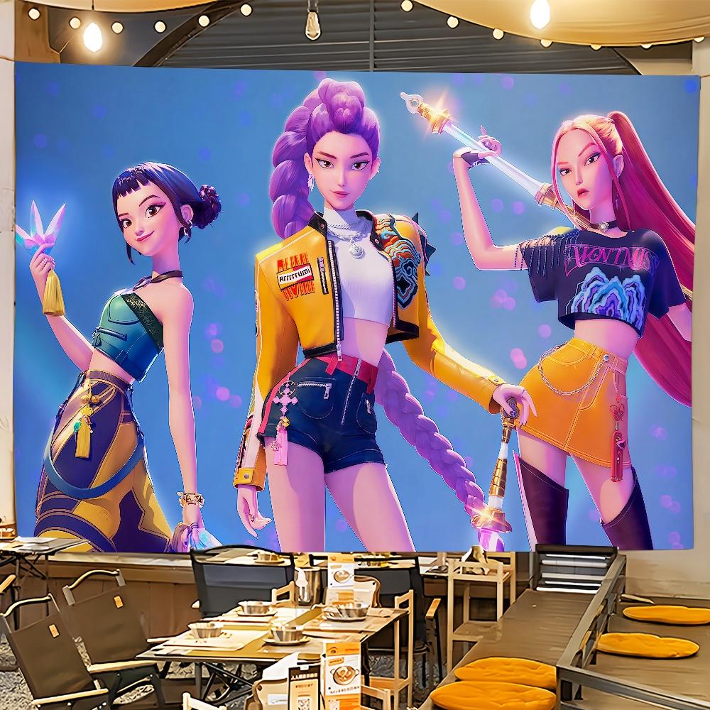 Anime Tapestry  Art K-kpop D-demon H-hunters Flag For Room Dorm Camping Party Garage Bar Picnic Decoration Banner Wall Tapestry