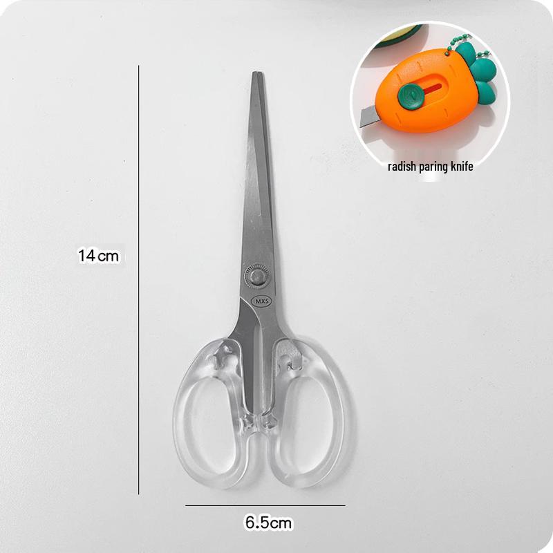 Transparent Minimalist Stainless Steel DIY Scissors for Students and Art Projects